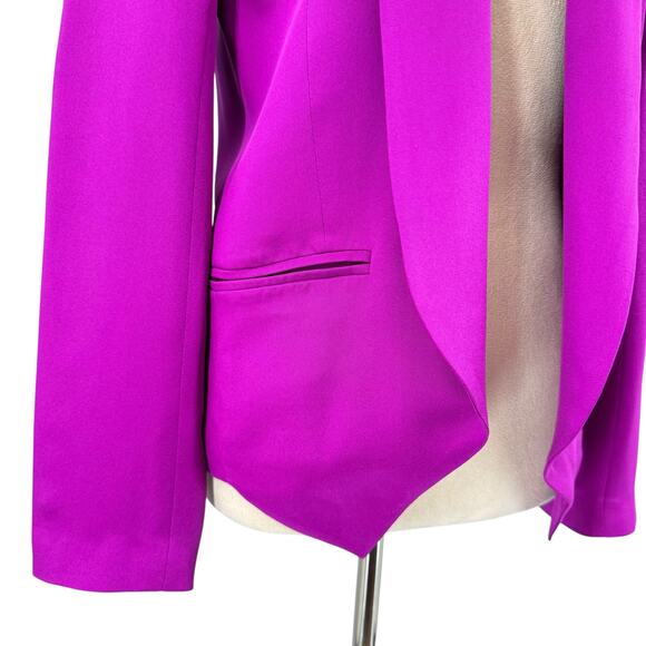Truth and Pride Magenta Purple 100% Silk Bright Cutaway Open Professional Blazer - Picture 7 of 13